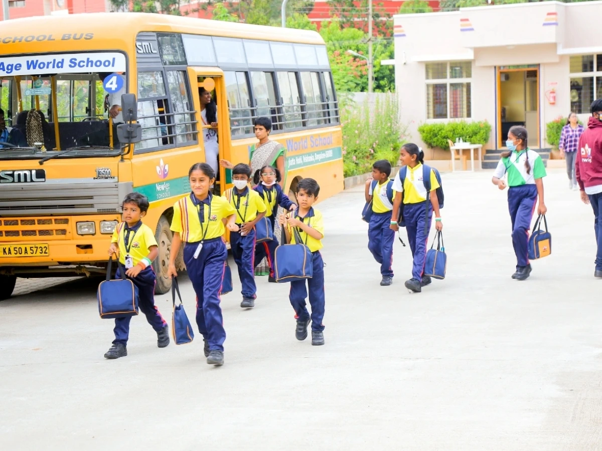 School bus children transportation