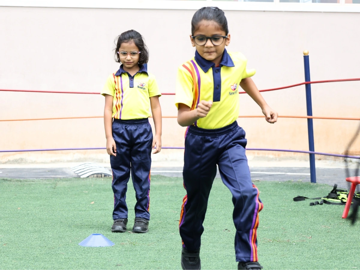 Happy toddler learning at preschool