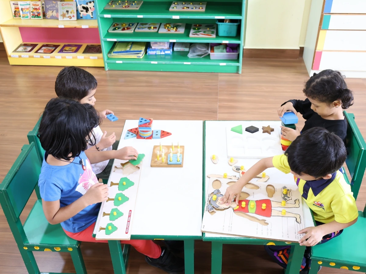 Children reading books in library